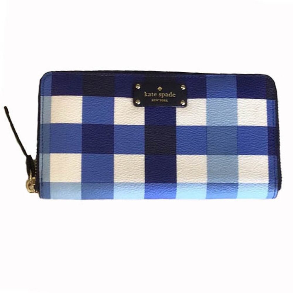 KATE SPADE- Neda Grove Street Wallet in PACIFIC GINGHAM - Picture 4 of 6